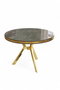Hanah Home Mesa de Comedor Mos Antracita y Dorado